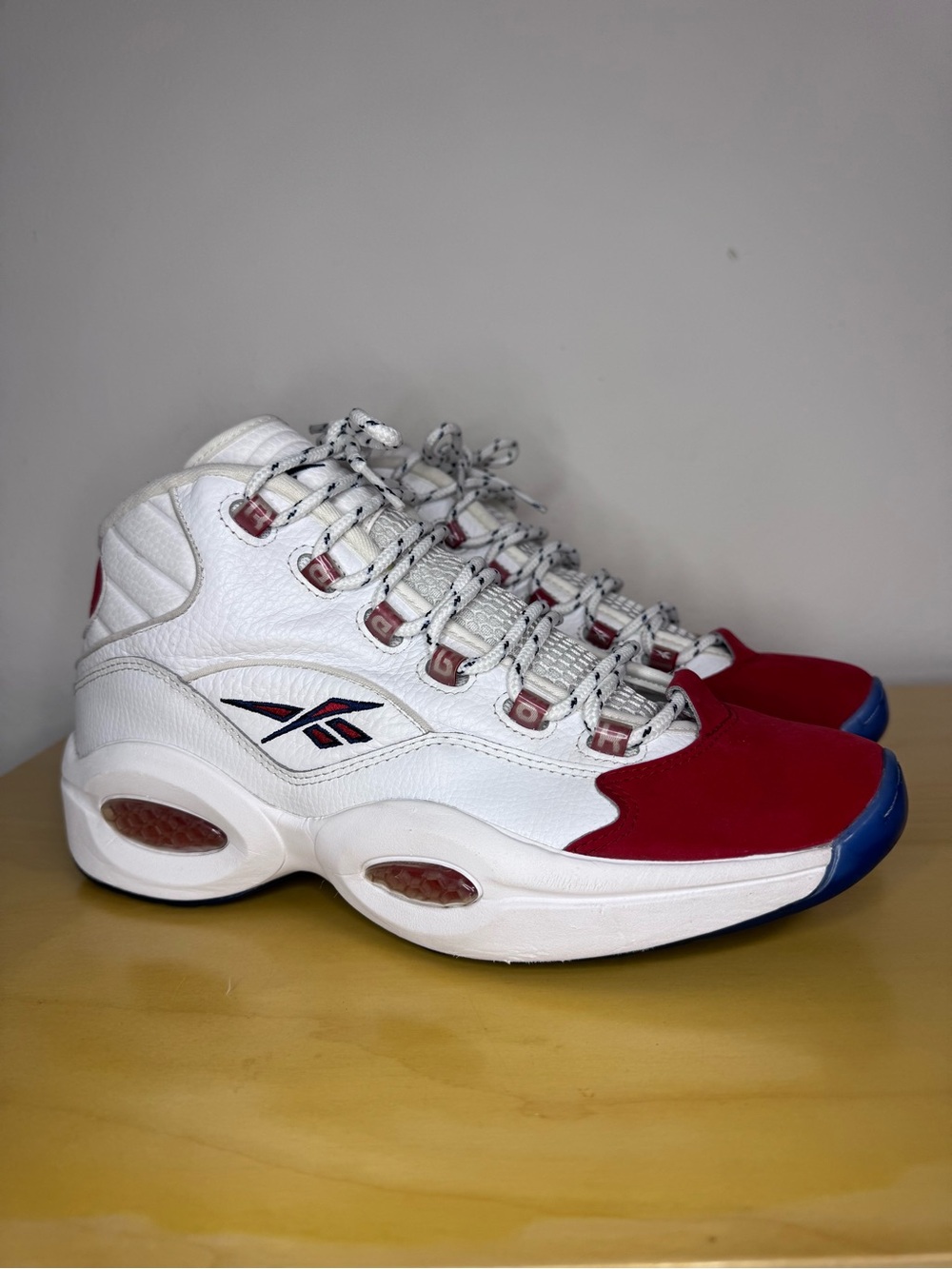 Reebok Question Mid OG Red Suede Toe 11 2020 20th Anniversary FY1018 EUC